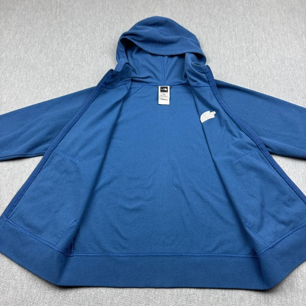 The North Face Jacket Boys Medium 10/12 Blue Fleece Hiking Full Zip Kids Outdoor